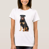 Rottweiler Dog Waterverf Kunst Schilderen T-shirt (Voorkant)