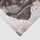 Rottweiler Dog Waterverf Tissuepapier (Detail)