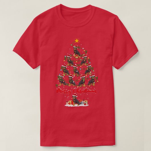 Rottweiler Dog Xmas Matching Santa Rottweiler Chri T-shirt (Design voorkant)