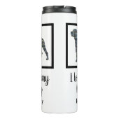 Rottweiler Dog Yellow & Blue Grid Silhouette Thermosbeker (Achterkant)