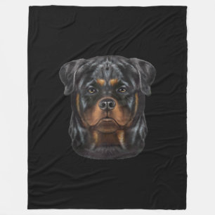 Rottweiler Dog Zip Hoodie Fleece Deken