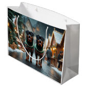 Rottweiler Dogs Christmas Snow Holiday Groot Cadeauzakje (Achterkant Gekanteld)