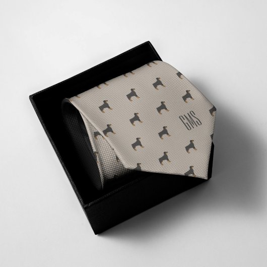 Rottweiler Dogs Pattern Monogrammed Stropdas