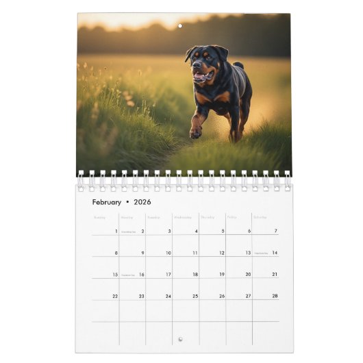 Rottweiler Dogs Wall Calendar 2026 Kalender (Feb 2026)