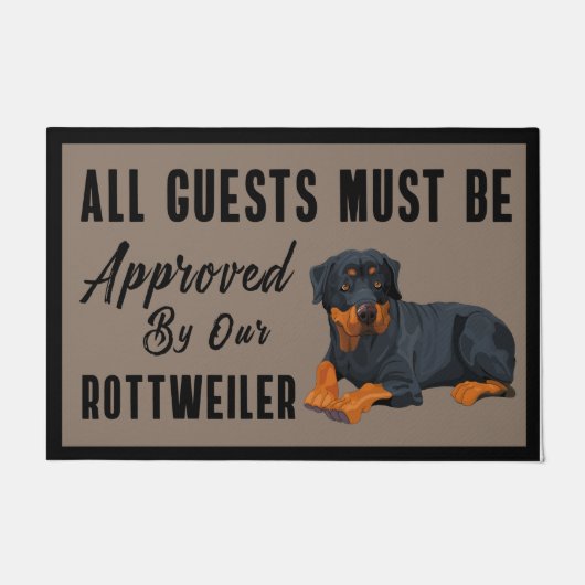 Rottweiler Doormat, alle bezoekers moeten worden g Deurmat (Voorkant)