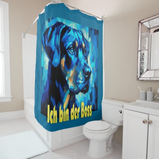 Rottweiler Douchegordijn (In situ)