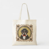 Rottweiler draagt bril tote bag (Achterkant)