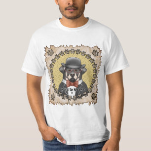 Rottweiler draagt een bril T-shirt