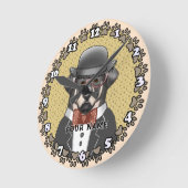 Rottweiler draagt glazen klok (Hoek)