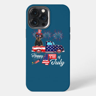 Rottweiler draagt zonnebril Amerikaanse vlag op iPhone 13 Pro Max Hoesje