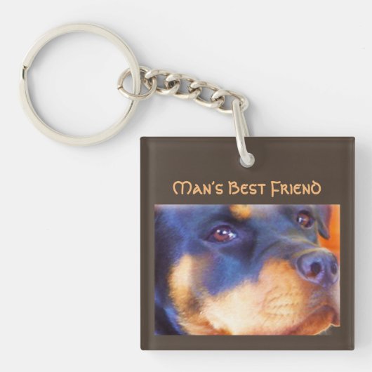 Rottweiler Editable Portret Beauful Animal Dog Sleutelhanger (voorkant)