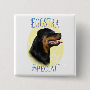 Rottweiler Eggstra Special Vierkante Button 5,1 Cm