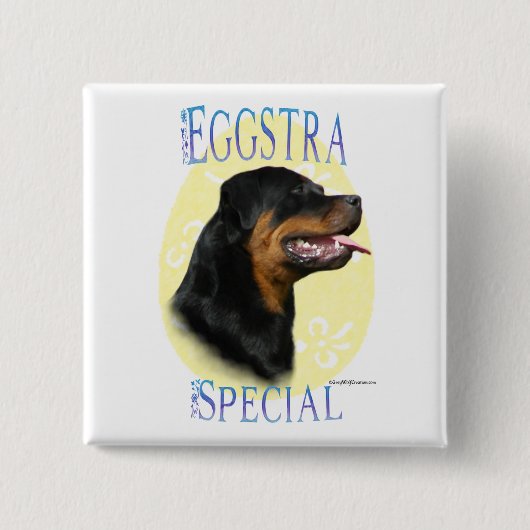 Rottweiler Eggstra Special Vierkante Button 5,1 Cm (Voorkant)