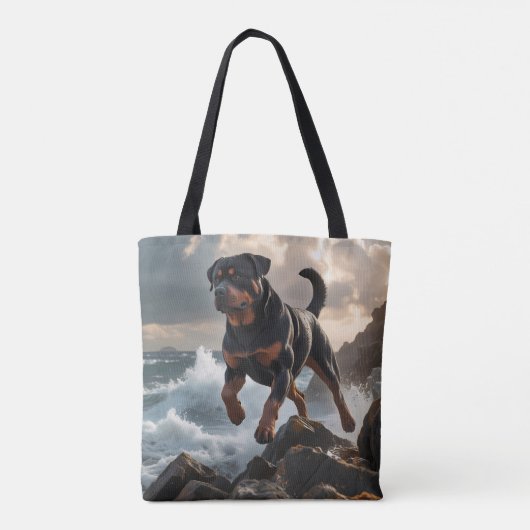 Rottweiler Elegant Canvas tas (Achterkant)