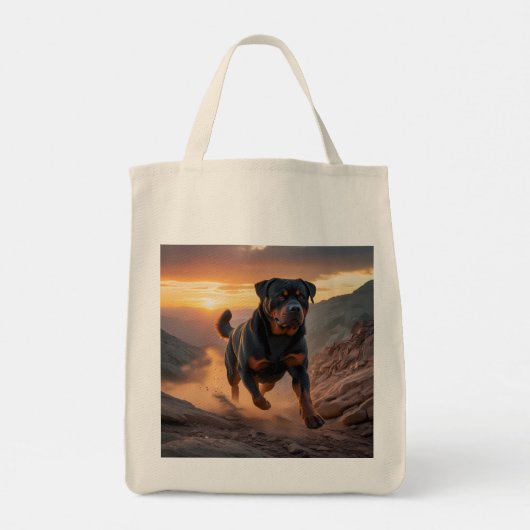 Rottweiler Elegant Grocery Canvas tas (Achterkant)
