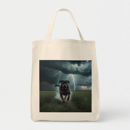 Rottweiler Elegant Grocery Canvas tas (Voorkant)