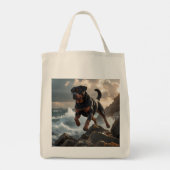 Rottweiler Elegant Grocery Canvas tas (Achterkant)