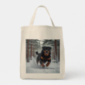 Rottweiler Elegant Grocery Tote Bag (Achterkant)