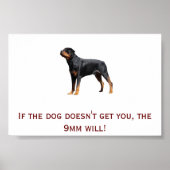 Rottweiler en 9 mm poster (Voorkant)