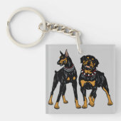 rottweiler en doberman sleutelhanger (voorkant)