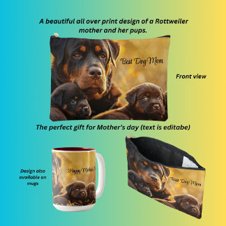 Rottweiler en puppies, Beste Hondenmoeder Etui