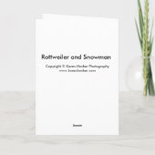 Rottweiler en Sneeuwman Feestdagen Kaart (Achterkant)