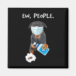 rottweiler Ew People Dog die een gezichtsmasker gr Magneet