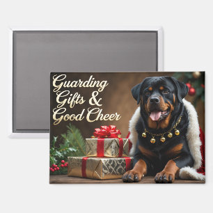 Rottweiler Feestelijke Kerstvakantie Magneet