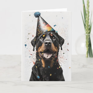 Rottweiler-feestwenskaart Bedankkaart