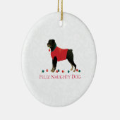 Rottweiler Feliz Naughty Dog-kerstontwerp Keramisch Ornament (Rechts)