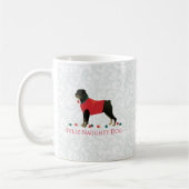 Rottweiler Feliz Naughty Dog-kerstontwerp Koffiemok (Links)