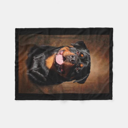 Rottweiler Fleece Blanket (Voorkant (Horizontaal))