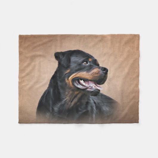 Rottweiler Fleece Deken (Voorkant (Horizontaal))