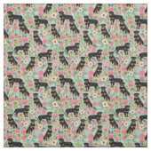 Rottweiler  floraalmunt stof (Swatch)