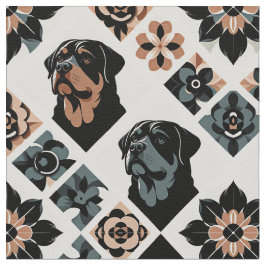 Rottweiler Floral Geometric Pattern Stof