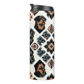 Rottweiler Floral Geometric Pattern Thermosbeker (Geroteerd rechts)