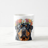 Rottweiler Flower Crown Koffiemok (Center)