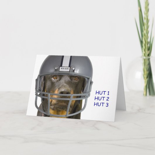 Rottweiler Football Hond Verjaardag Kaart (Voorkant)