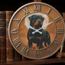 Rottweiler Full Moon Bronze Roman Numeral