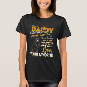 Rottweiler Funny Thankful Voor Be My Dad Schattige T-shirt