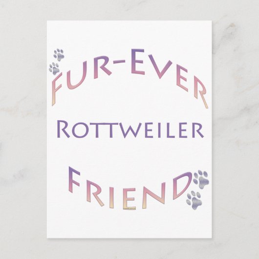 Rottweiler Furever Vriend Briefkaart (Voorkant)