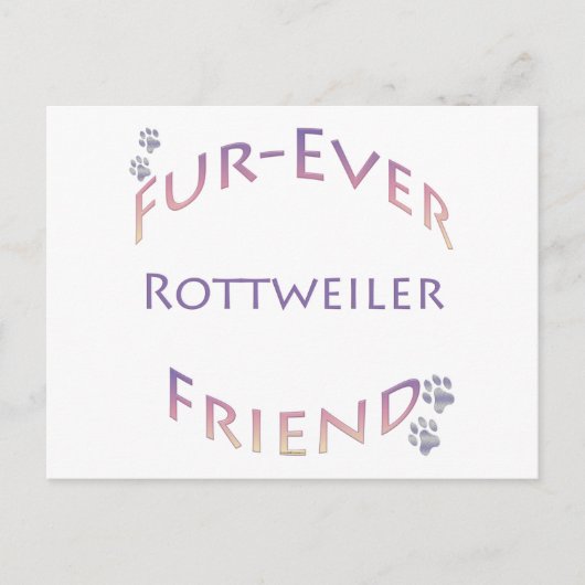 Rottweiler Furever Vriend Briefkaart (Voorkant)