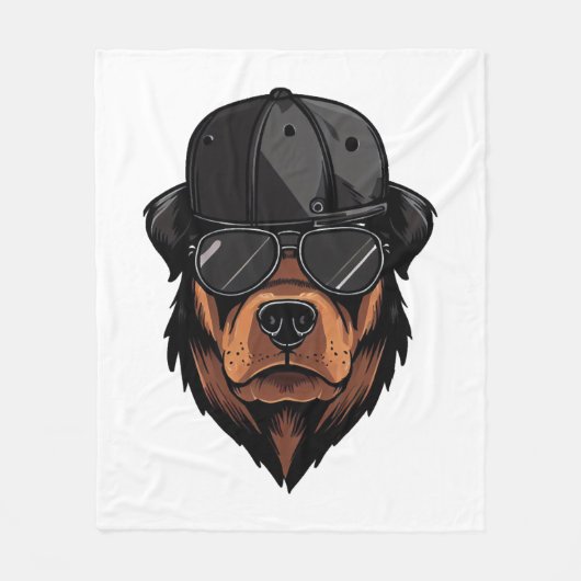 Rottweiler Gangster Fleece Deken (Voorkant)