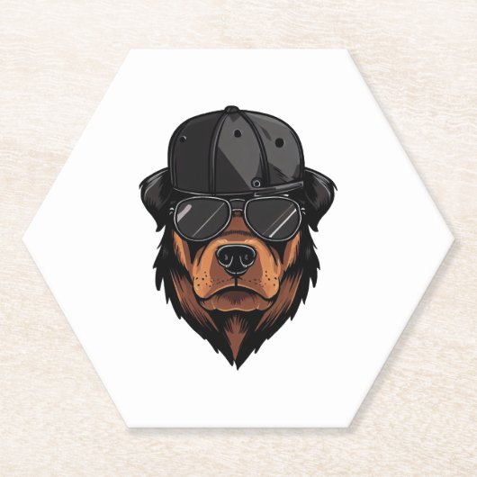 Rottweiler Gangster Kartonnen Onderzetters (Voorkant)