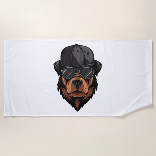 Rottweiler Gangster Strandlaken (Voorkant)