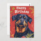 Rottweiler Gefeliciteerd  Briefkaart (Voorkant / Achterkant)