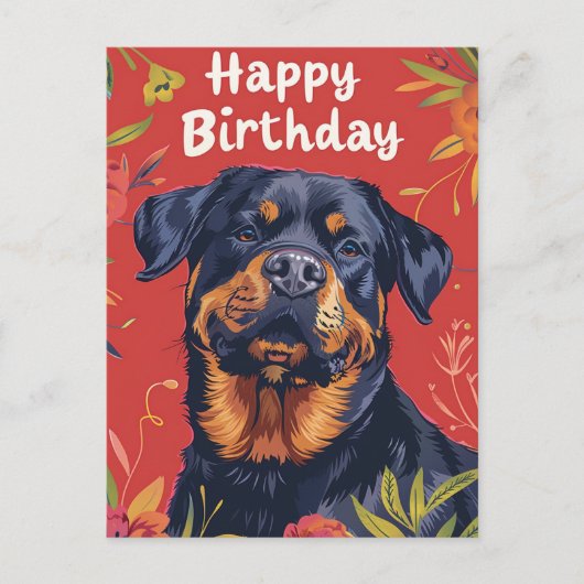 Rottweiler Gefeliciteerd  Briefkaart (Voorkant)