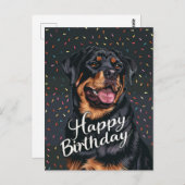 Rottweiler Gefeliciteerd Briefkaart (Voorkant / Achterkant)