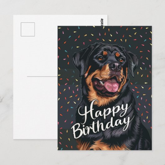 Rottweiler Gefeliciteerd Briefkaart (Voorkant / Achterkant)