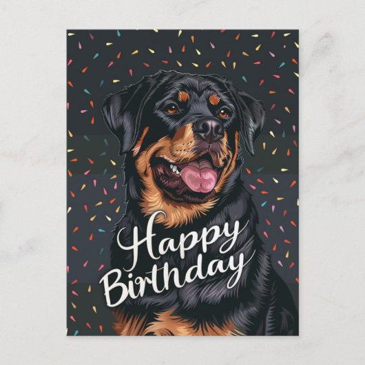 Rottweiler Gefeliciteerd Briefkaart (Voorkant)